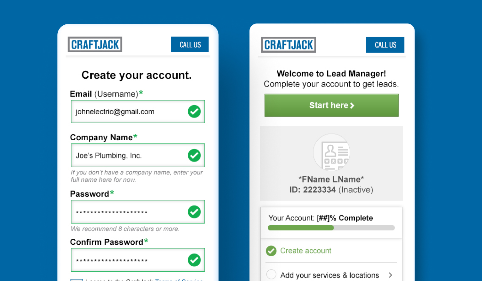 Craftjack self-signup Craftjack self-signup
