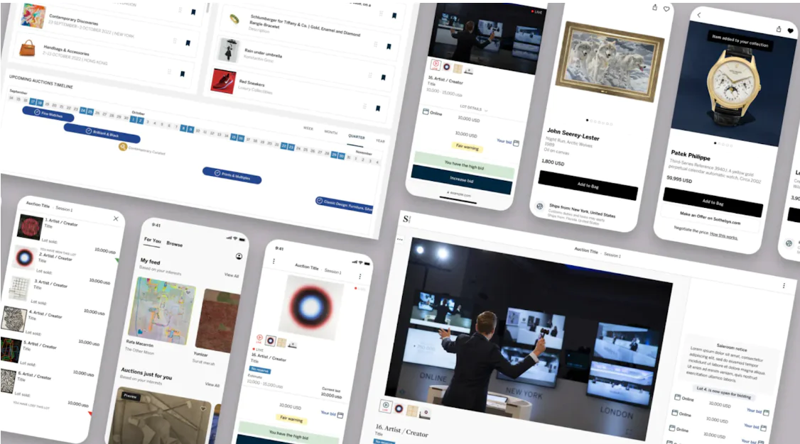 Sotheby's website, mobile, and auction management application